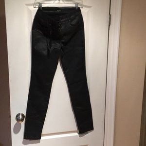 Massimo Dutti black waxed  Jean size 4 skinny fit